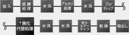 黒化代替水平処理装置 ライン構成例